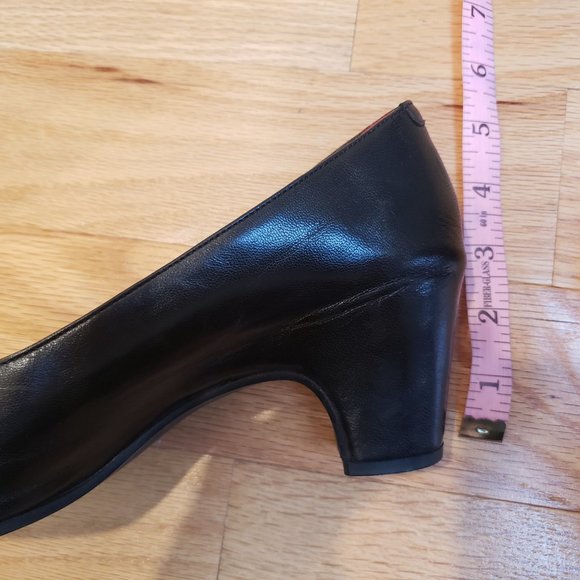 Pas de Rouge Black Classic Leather Heels Pumps 40 - Picture 4 of 8